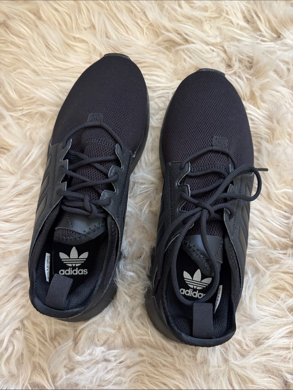 adidas Black Low-Top Mesh Sneakers with Trefoil Logo